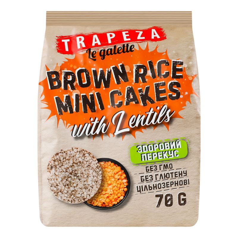 Міні-галети рисові с сочевицею Trapeza 70г